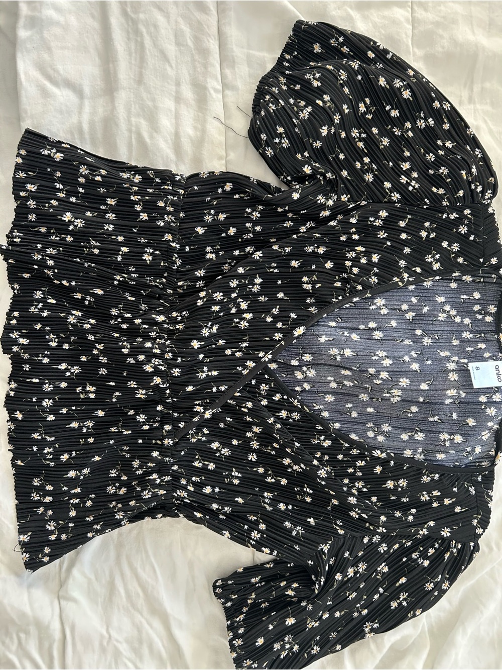 Black Floral Puff Sleeve Blouse - Women Tops